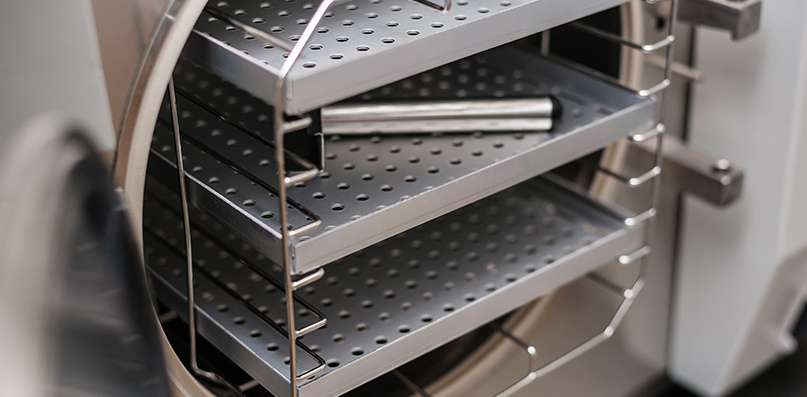 perforated trays at a medical facility