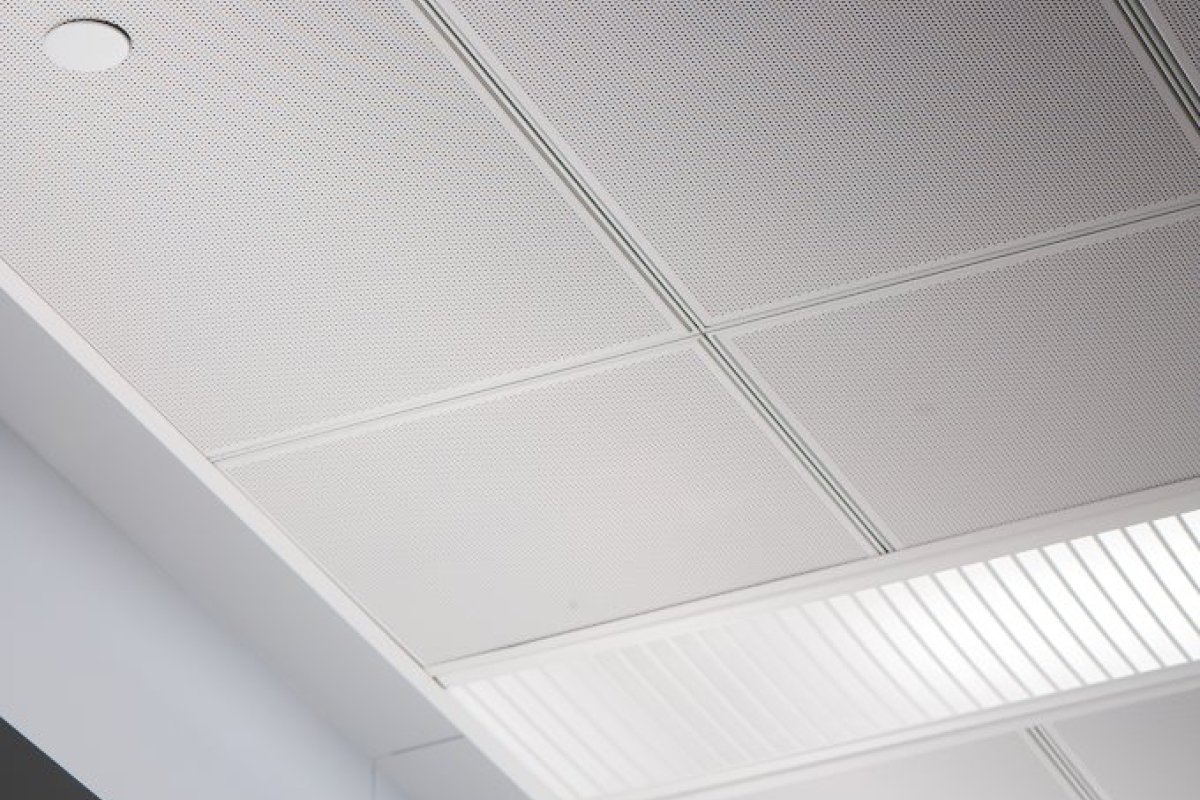 Perforated Metal Ceiling Tiles Close Up