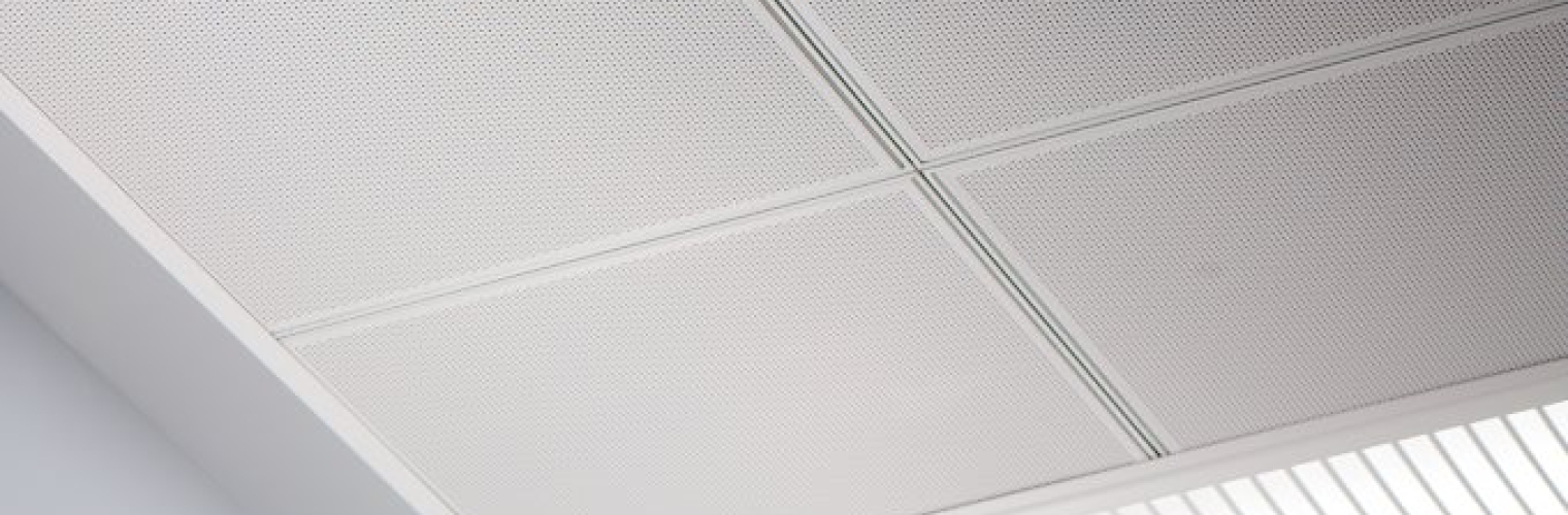 Perforated Metal Ceiling Tiles Close Up