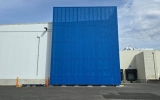 Blue perforated metal