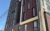 perforated panels on a building