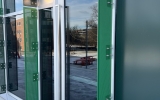 Perforated Sunshades, MSU Multicultural center, door