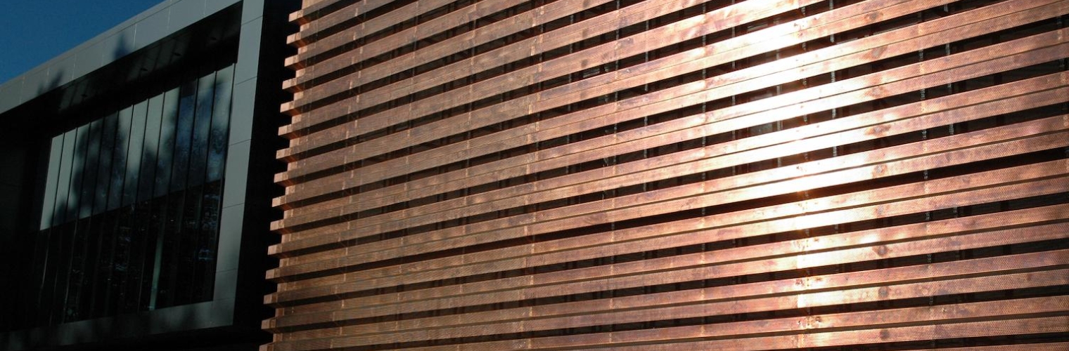 copper perforated facade