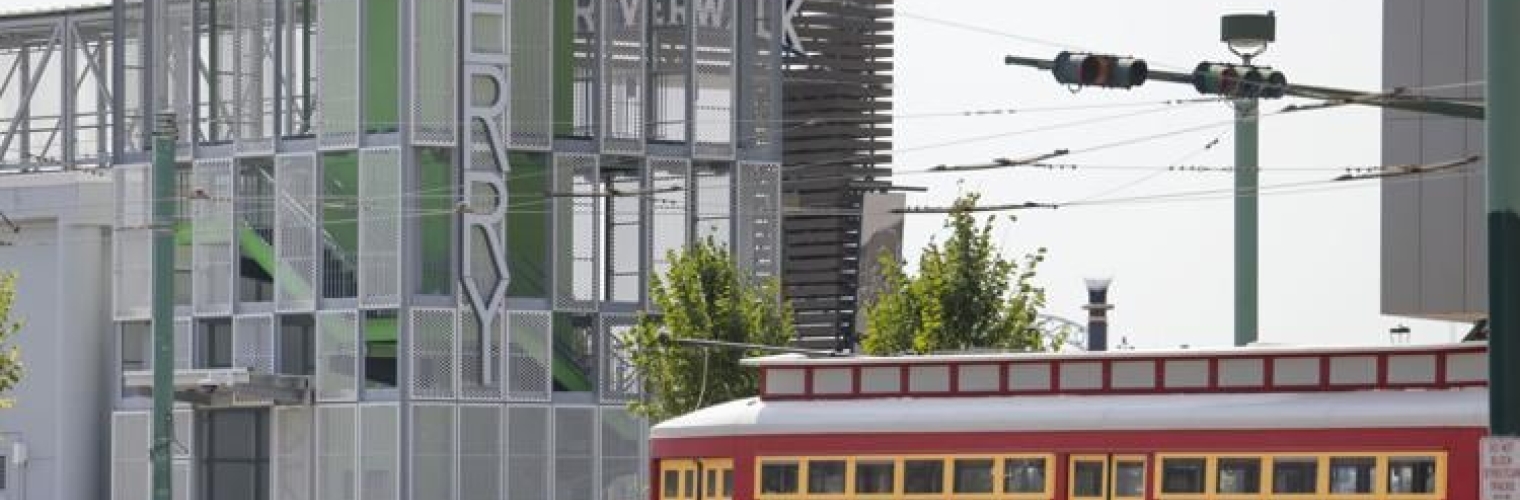 Perforated Metal surrounding Ferry Terminal Building