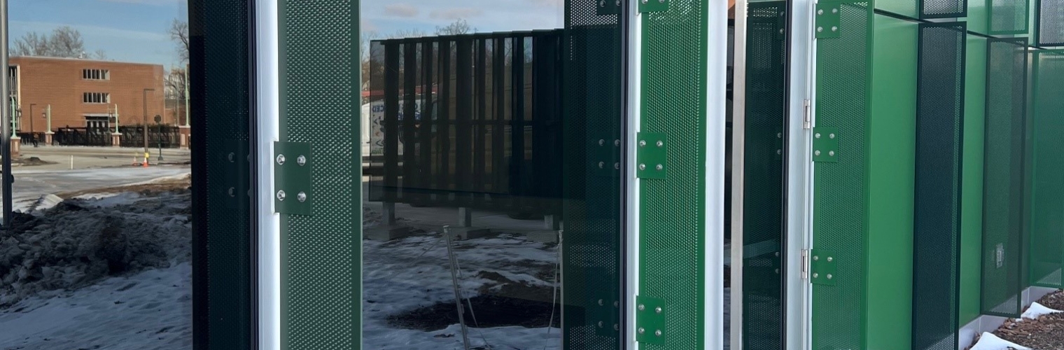 Perforated Sunshades, MSU Multicultural center, close up